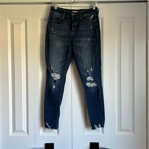 Dark Washed Ripped Jeans